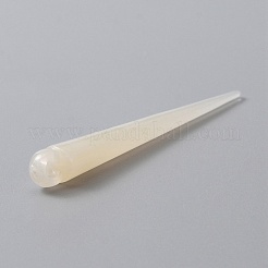 不透明樹脂天然石風ペンダント  コーン  ビスク  36x4mm  穴：1.6mm&nbsp;RESI-WH0027-16B