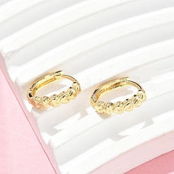 ハート真鍮フープピアス  ラックめっき  鉛フリー＆カドミウムフリー  長持ちメッキ  18KGP本金メッキ  14.5x15x3.5mm&nbsp;EJEW-Z102-07G