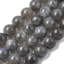 天然石ラブラドライトビーズ連売り  グレードA  ラウンド  スレートグレイ  8mm  穴：1mm&nbsp;G-J120-28-8mm-A