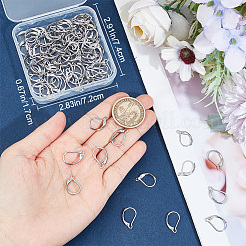100Pcs 2 Style 304 Stainless Steel Leverback Earring Findings&nbsp;STAS-BBC0004-16