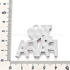 合金エナメルチャーム  パパ大好きという言葉  カドミウムフリー＆鉛フリー  プラチナ  33x37.5x3mm  穴：2.8mm&nbsp;LS-ENAM-N067-03P
