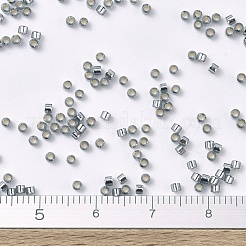 MIYUKIデリカビーズ  シリンダー  日本製シードビーズ  11/0  （db0048)シルバー裏地グレー  1.3x1.6mm  穴：0.8mm  約2000PCS /ボトル  10 G /ボトル&nbsp;SEED-JP0008-DB0048