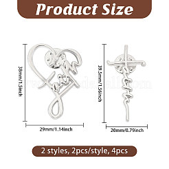 4Pcs 2 Styles Faith Theme Zinc Alloy Brooch&nbsp;JEWB-CA0001-90