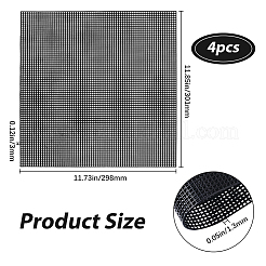 プラスチックメッシュキャンバスシート  刺繍用  アクリル毛糸クラフト  ニットとかぎ針編みのプロジェクト  正方形  ブラック  301x298x1.3mm&nbsp;DIY-WH0349-220C-02