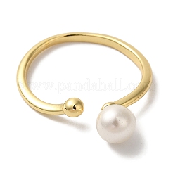 Round ABS Plastic Pearl Finger Rings&nbsp;RJEW-L123-002G
