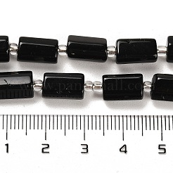 天然石オブシディアンビーズ連売り  シードビーズで  ファセット列  9~11x6~7.5x6~7.5mm  穴：1.2mm  約30個/連  15.16~15.55インチ（38.5~39.5cm）&nbsp;G-G068-A03-01