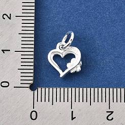 925 Sterling Silver Flower Hollow Heart Charms&nbsp;STER-G046-04S