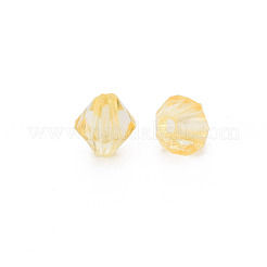 透明なアクリルビーズ  多面カット  双円錐形  オレンジ  5x4.5mm  穴：1.2mm  約12160個/500g&nbsp;MACR-S373-84-B03
