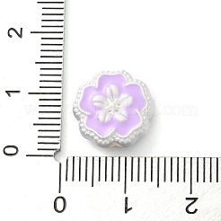 合金エナメルビーズ  銀  花ビーズ  ミディアム蘭  12x12.5x5mm  穴：1.6mm&nbsp;FIND-G072-01B