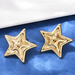 304ステンレススチールスタッドピアス  スター  ゴールドカラー  28.5x30mm&nbsp;EJEW-S265-10G