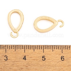 Ion Plating(IP) Brass Micro Pave Clear Cubic Zirconia Pendants&nbsp;KK-O146-04G