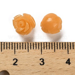 合成サンゴ刻まれたビーズ  染め  花  オレンジ  8.5x8.5x8mm  穴：1.2mm&nbsp;CORA-H003-01B-30