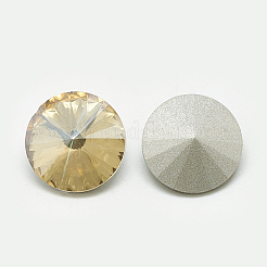 Pointed Back Glass Rhinestone Cabochons&nbsp;RGLA-T086-12mm-06