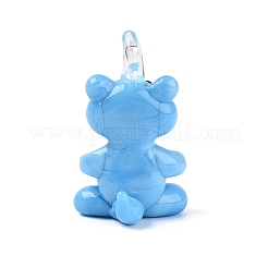 手作りランプワークペンダント  クマのチャーム  ライトスカイブルー  27.5~30x16.5~17.5x14~17mm  穴：2~3.5mm&nbsp;LAMP-N034-24C
