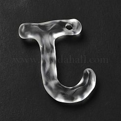 透明樹脂アルファベットペンダント  文字チャーム  文字.j  41~45x33~52.5x8mm  穴：3.5mm&nbsp;RESI-C028-02J