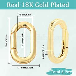 6Pcs Rack Plating Brass Spring Gate Rings&nbsp;FIND-SC0010-91