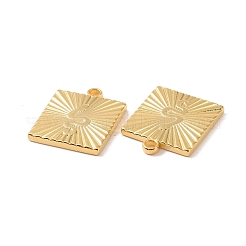 イオンプレーティング（IP）304ステンレスペンダント  スクエア＆スネークチャーム  ゴールドカラー  22x19.5x2.5mm  穴：2.5mm&nbsp;STAS-F293-16G