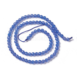 Natural Blue Agate Beads Strands&nbsp;G-F596-12C-4mm