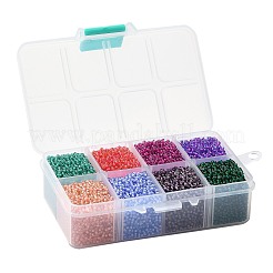 FGB 200G 8 Colors 12/0 Grade A Round Glass Seed Beads&nbsp;SEED-JP0010-08-2mm