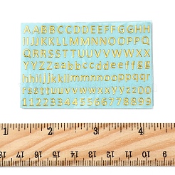真鍮粘着式絵ステッカー3枚  電話ケースの装飾用の金属デカール  言葉  文字L  50x75x0.1mm  ステッカー：3~5.5x0.8~5mm&nbsp;DIY-SF0008-10