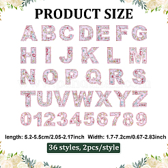4 Bags 2 Styles Polyester Glitter Embroidered Cloth Patch&nbsp;PATC-ME0001-30