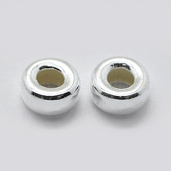 925スターリングシルバースペーサービーズ  ロンデル  銀  4x2mm  穴：1mm  約50個/5g&nbsp;STER-K171-38S-02