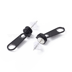 Alloy Zipper Buckle Dangle Stud Earrings with Iron Pins for Women&nbsp;EJEW-A090-01E