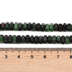 天然石ルビーインゾイサイトビーズ連売り  多面カット  六角  6x6x3mm  穴：0.8mm  約108個/連  14.72~14.80''（37.4~37.6センチメートル）&nbsp;G-G317-A21-3X6MM