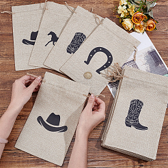 20Pcs 4 Styles Cowboy Polyester Packing Pouches&nbsp;ABAG-PH0001-74