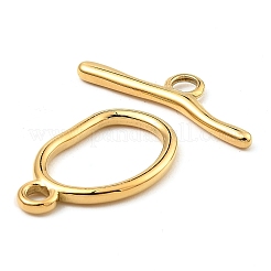 304ステンレススチールトグル留め具  オーバル  18KGP本金メッキ  オーバル：25x15x2.5mm  穴：3mm  バー：9x28.5x2.5mm  穴：3.3mm&nbsp;STAS-E204-02G