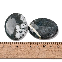 天然モスアゲートの不安解消石  楕円形の親指石  45x34~35x7~8.5mm&nbsp;G-B036-01I