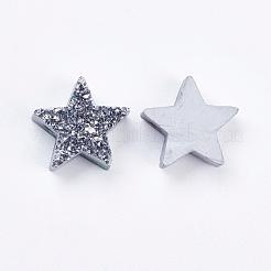 電気メッキ天然石ドゥルージー瑪瑙ビーズ  染め  スター  銀メッキ  12~13x12~13x5~6mm  穴：2mm&nbsp;G-E400-02-B02