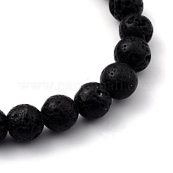 Men's Natural Lava Rock Stretch Beaded Bracelets&nbsp;BJEW-JB05429-02