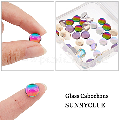 40Pcs 4 Colors Transparent Glass Cabochons&nbsp;GLAA-SC0001-41