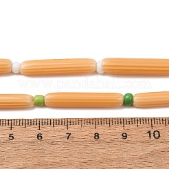 手作りのランプワークシェブロンビーズ  細長い卵形ビーズ  オレンジ  28~29.5x4.5~6mm  穴：0.8mm  約13個/連  14.56''~16.14''（37~41センチメートル）&nbsp;LAMP-Z019-01-20
