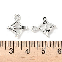 合金のチベット風チャーム  弓矢  カドミウムフリー＆鉛フリー  アンティークシルバー  16x13.5x2.5mm  穴：1.8mm&nbsp;X-FIND-B050-06AS