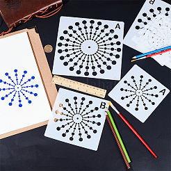 6Pcs 6 Styles Mandala Flower Plastic Drawing Painting Stencils Templates&nbsp;DIY-GF0007-88