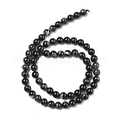 天然石ブラックトルマリンビーズ連売り  ラウンド  グレードB  6mm  穴：0.6mm  約62個/連  15.47''（39.3センチメートル）&nbsp;G-Q031-A01-6mm