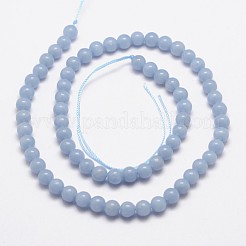 Natural Angelite Beads Strands&nbsp;X-G-P217-31-6mm