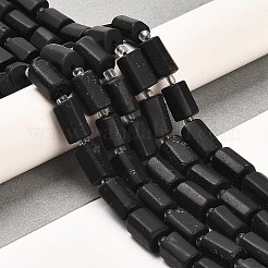 つや消し天然ブラックトルマリンビーズ連売り  シードビーズで  ファセット列  9~11x6~7.5x6~7.5mm  穴：1.2mm  約30個/連  15.16~15.55インチ（38.5~39.5cm）&nbsp;G-G068-A26-01