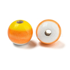 ハロウィンシリーズ 木製ヨーロピアンビーズ  ラウンド  きいろ  15x16x16mm  穴：4.5mm&nbsp;WOOD-U002-01A
