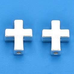 チベット風合金ビーズ  カドミウムフリー＆鉛フリー  クロス  925銀メッキ  14.5x12x5mm  穴：1.6mm&nbsp;LS-TIBEB-A134914-S01