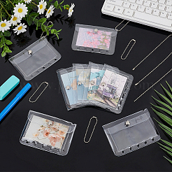 長方形のプラスチックIDポーチ  バインダーバッグ  ボールチェーン付き  透明  83x116x7.5mm&nbsp;HJEW-WH0036-168A
