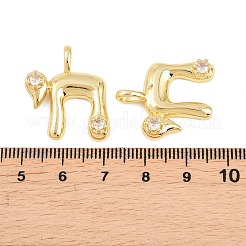 Brass Clear Cubic Zirconia Pendants&nbsp;KK-C170-11B-G
