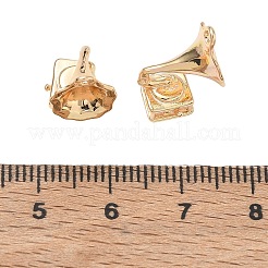 真鍮チャーム  蓄音機のチャーム  18KGP本金メッキ  17x9.5x12mm  穴：1.5mm&nbsp;KK-CBAB0CF-12G