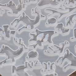 ペンダントシリコンモールド  クリスマステーマ  鹿  ホワイト  118x115x4.5mm&nbsp;LS-SIMO-M002-03D