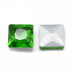 Pointed Back Glass Rhinestone Cabochons&nbsp;RGLA-T027-8x8mm-20