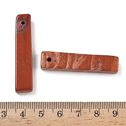 天然石レッドジャスパーペンダント  長方形チャーム  41~45.5x9.5~10.5x5.5~6mm  穴：2~3mm&nbsp;G-D350-03C
