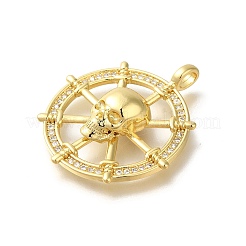 Rack Plating Brass with Cubic Zirconia Pendants&nbsp;KK-Z086-57G