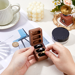 1Pc 3-Slot Walnut Wood Jewelry Gift Box with Magnetic Cover&nbsp;CON-DC0001-15B